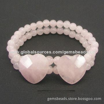 Fashion Gemstone Beaded Bracelet with Heart